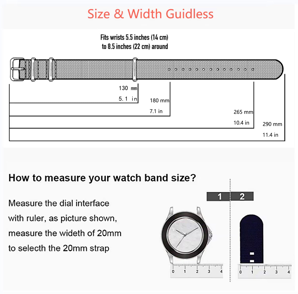 Ribbed Nylon Watch Band 20mm 22mm Comfortable Watch Straps Loop Military Washable Blet for Men Watchbands
