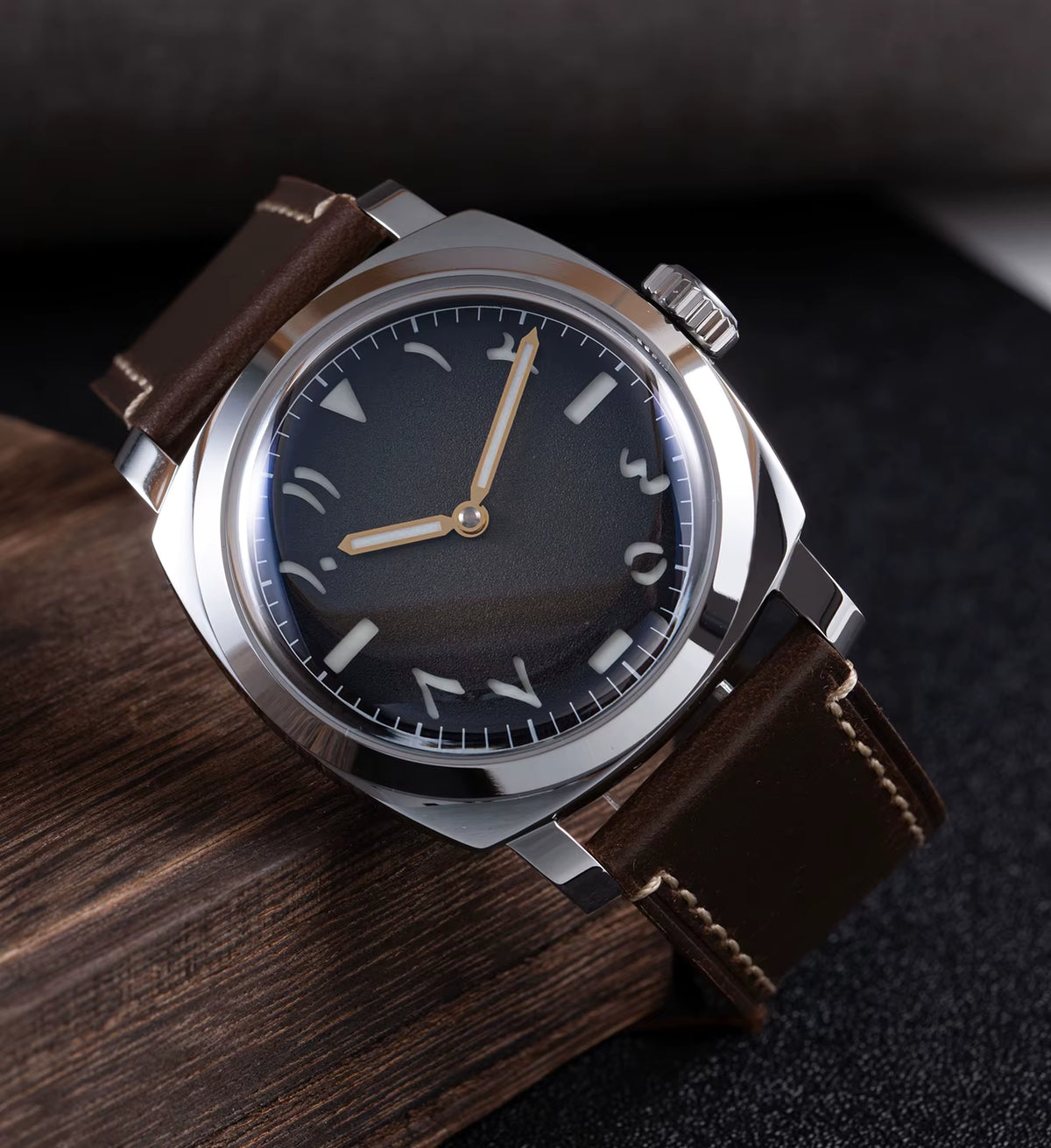Custom High-end Logo Mechanical Watch Domed Sapphire Crystal BGW9 Lume ST3600 Retro Sandwich Dial Personalized Watches for Man