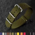Ribbed Nylon Watch Band 20mm 22mm Comfortable Watch Straps Loop Military Washable Blet for Men Watchbands