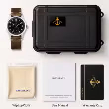 Custom Logo Watch for Men, Custom Watch Dial, Military Quartz, Arabic Dial, BGW9 & C3 Lume, Domed Crystal, VD78, Leather Strap